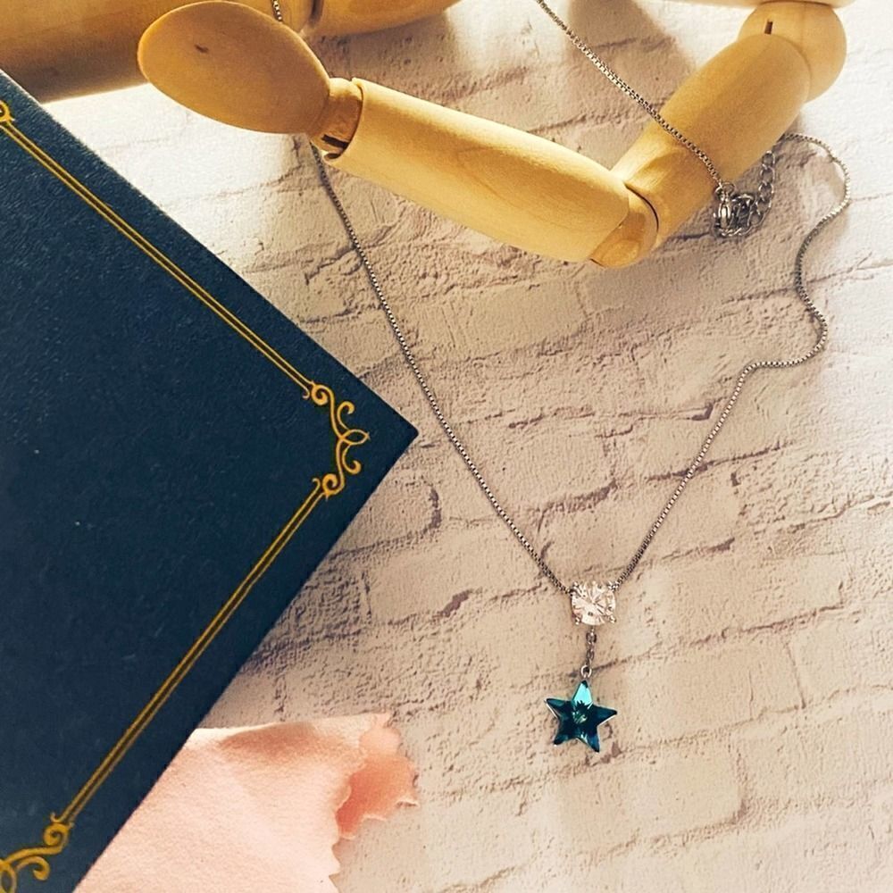 White Gold Plated Austrian Crystal Star Necklace